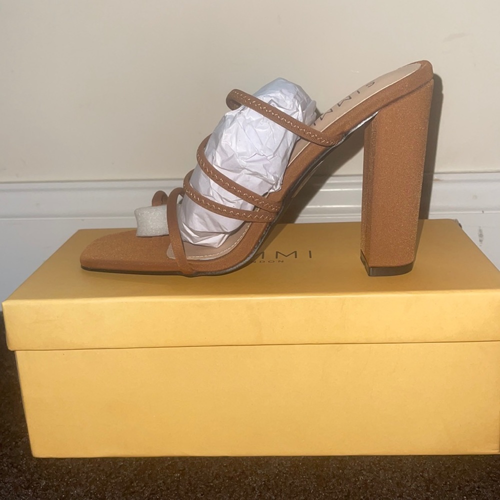 Strappy brown mules